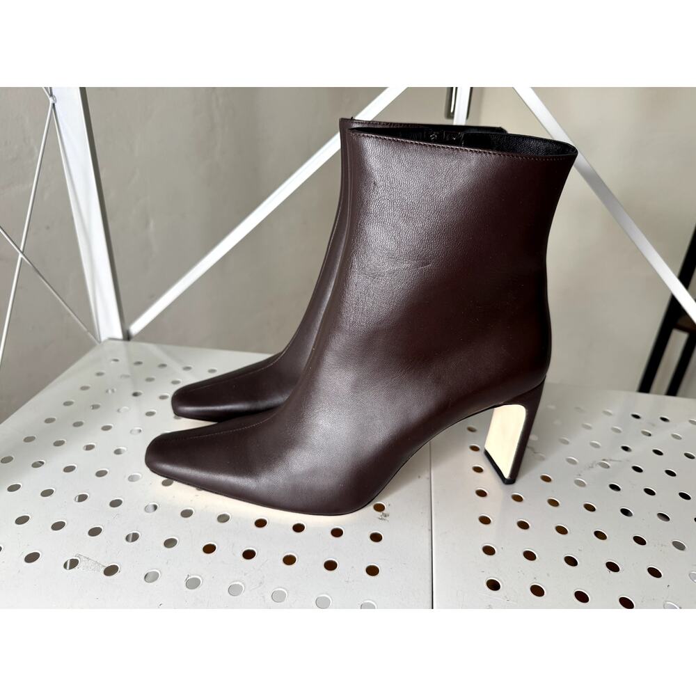 New STAUD Wally leather ankle boots in Espresso brown 39 1/2 - Picture 2 of 8